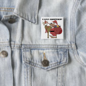 クリスマスTシャツとギフトが大好きな動物 缶バッジ (インサイチュ)