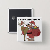 クリスマスTシャツとギフトが大好きな動物 缶バッジ (正面&裏面)