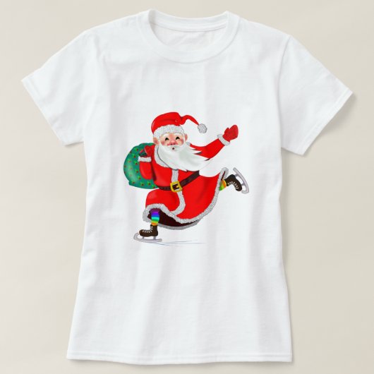 クリスマスTシャツサンタクロース（ギフト付き） Tシャツ (デザイン正面)