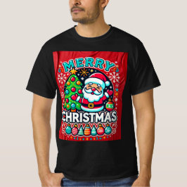クリスマスTシャツデザイングリーンツリーとシンタ Tシャツ