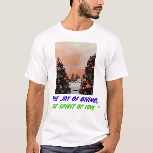 クリスマスTシャツメンズ用LOGOデザイン Tシャツ (正面)