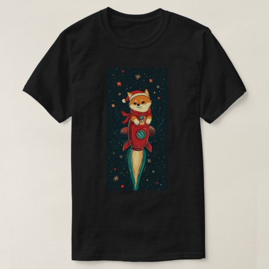 クリスマスTシャツ柴犬ドージ Tシャツ (デザイン正面)