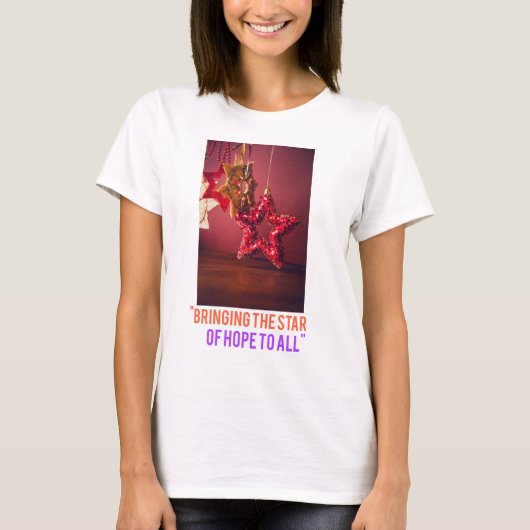 クリスマスTシャツ用の新しいスターデザイン Tシャツ (正面)