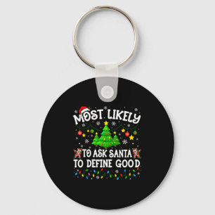 クリスマスTシャツ マッチング ファミリー パジャマ Most Likely To キーホルダー