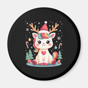 クリスマスTシャツ 女の子 女性 ユニコーン シカ 可愛い マグネット