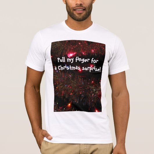クリスマスTシャツ「Pull my Finger」 Tシャツ (正面)