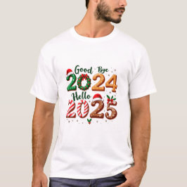 クリスマスTシャツGoobye 2024 hello 2025 Tシャツ