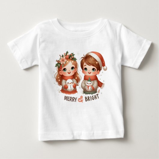 クリスマスTシャ子供へツ ベビーTシャツ (正面)