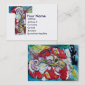 クリスマスTレター/サンタとSAX 名刺 (正面/裏面)