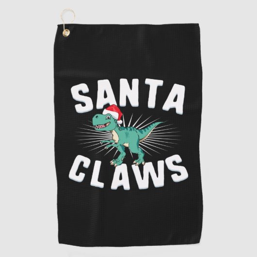 クリスマスTレックスクリスマスサンタツメ ゴルフタオル (正面)
