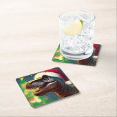 クリスマスTレックス2 スクエアペーパーコースター (インサイチュ)