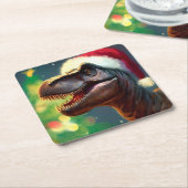 クリスマスTレックス2 スクエアペーパーコースター (アングル)