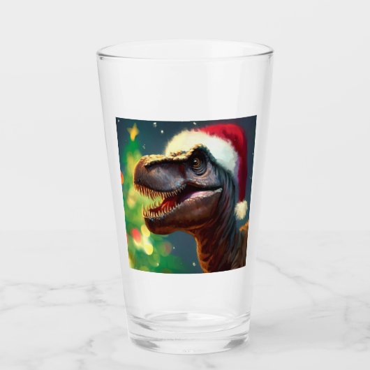 クリスマスTレックス2 タンブラーグラス (正面)