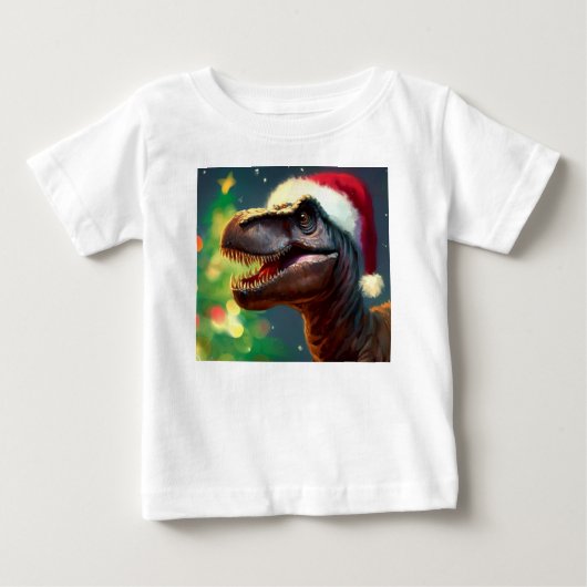 クリスマスTレックス2 ベビーTシャツ (正面)