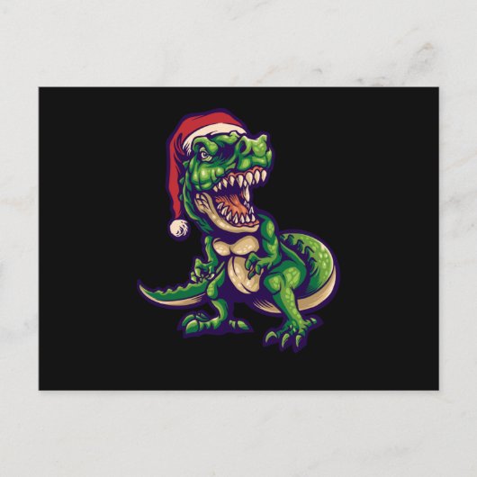 クリスマスTレックス 恐竜デザイン ポストカード (正面)