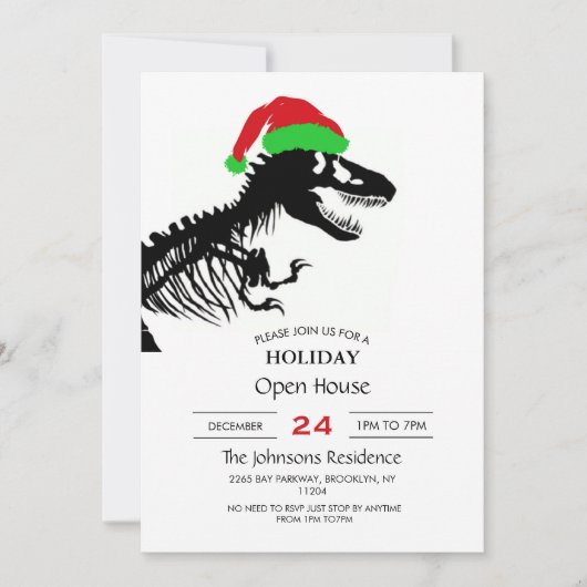 クリスマスTレックス 招待状 (正面)