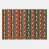 クリスマスTRIOの木とストライプ包装紙 ラッピングペーパーシート (正面3)