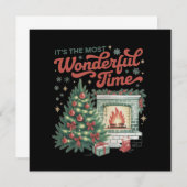 クリスマスT's最も素晴らしい時間ヴィンテージ 招待状 (正面/裏面)