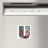 クリスマスUレター/バイオリンモノグラム付きサンタ マグネット (インサイチュ (食洗機))