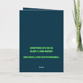 クリスマスUFOホーホソーサーエイリアン飛んでいる皿 カード (裏面)