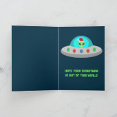 クリスマスUFOホーホソーサーエイリアン飛んでいる皿 カード (内部)