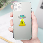 クリスマスUFOホーホソーサーエイリアン飛んでいる皿 シール (スマートフォン)