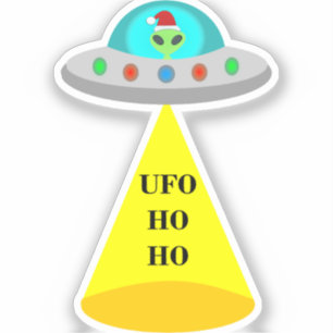 クリスマスUFOホーホソーサーエイリアン飛んでいる皿 シール