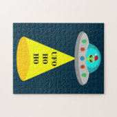 クリスマスUFOホーホソーサーエイリアン飛んでいる皿 ジグソーパズル (横)