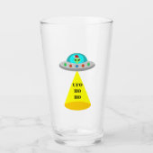クリスマスUFOホーホソーサーエイリアン飛んでいる皿 タンブラーグラス (正面)
