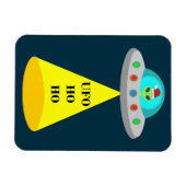 クリスマスUFOホーホソーサーエイリアン飛んでいる皿 マグネット (横)