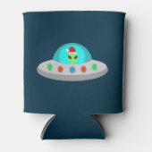クリスマスUFOホーホソーサーエイリアン飛んでいる皿 缶クーラー (正面)