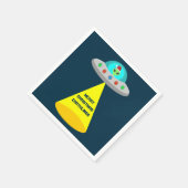 クリスマスUFOホーホソーサー飛んでいるエイリアンカスタム スタンダードカクテルナプキン (角)