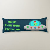クリスマスUFOホーホソーサー飛んでいるエイリアンカスタム ボディピロー (裏面)