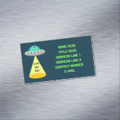 クリスマスUFOホーホソーサー飛んでいるエイリアンカスタム マグネット名刺 (インサイチュ)