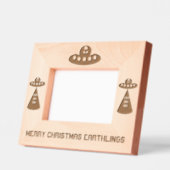 クリスマスUFOホーホソーサー飛んでいるエイリアンカスタム レーザー彫刻フレーム (左)