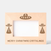 クリスマスUFOホーホソーサー飛んでいるエイリアンカスタム レーザー彫刻フレーム (正面)