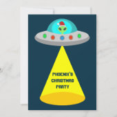 クリスマスUFOホーホーエイリアンソーサー飛んでいる 招待状 (正面)