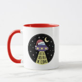 クリスマスUFO おもしろい マグカップ (左)