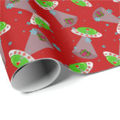 クリスマスUFO_red ラッピングペーパー (ロールコーナー)