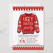 クリスマスuglyレッドスウェター ホリデーパーティー 招待状 (正面)