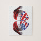 クリスマスUK USA愛国的な熱 ジグソーパズル (縦)