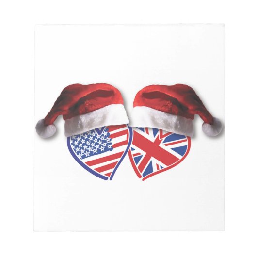 クリスマスUK USA愛国的な熱 ノートパッド (正面)