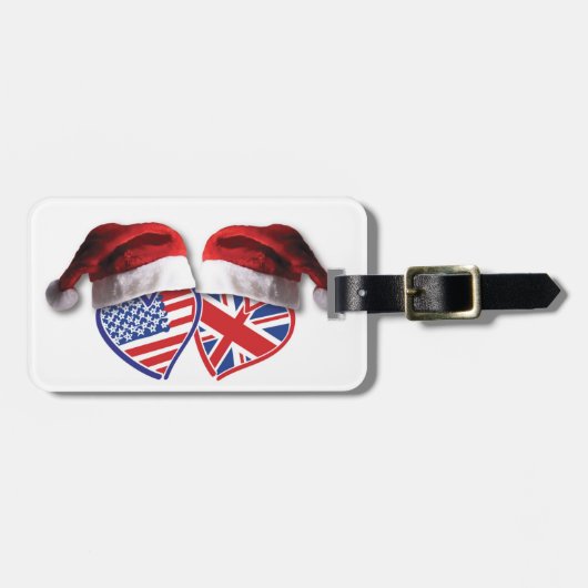 クリスマスUK USA愛国的な熱 ラゲッジタグ (正面横)