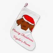 クリスマスVizsla スモールクリスマスストッキング (正面 (吊り時))