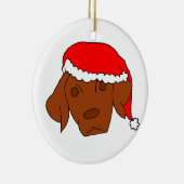 クリスマスVizsla セラミックオーナメント (右)