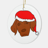 クリスマスVizsla セラミックオーナメント (左)