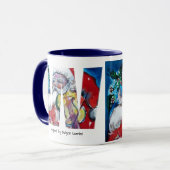 クリスマスWレター/バイオリンモノグラム付きサンタ マグカップ (正面左)