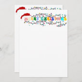 クリスマスxマス、トナカイ、サンタクロース シーズンカード (正面/裏面)