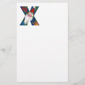 クリスマスXレター/赤いリボン付きサンタクロース 便箋 (正面)