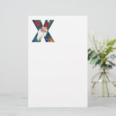 クリスマスXレター/赤いリボン付きサンタクロース 便箋 (スタンド正面)